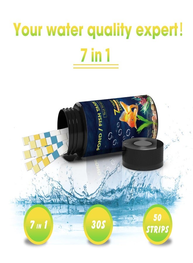 AKSBTEC شرائط اختبار أحواض السمك AKSBTEC 7 في 1 - 50 شريطًا، مجموعة اختبار سريعة ودقيقة لأحواض السمك، اختبار سريع ودقيق للمياه العذبة والمالحة، النترات، النتريت، العسر، الكلور الحر، الرقم الهيدروجيني، الكربونات، القلوية الكلية - Image 5